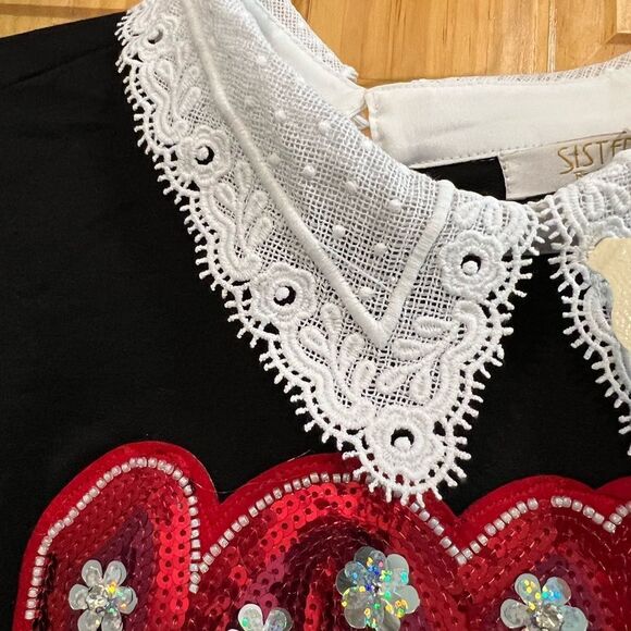 Sister Fashion size L Love sequin embellished shirt with white collar - Picture 9 of 9